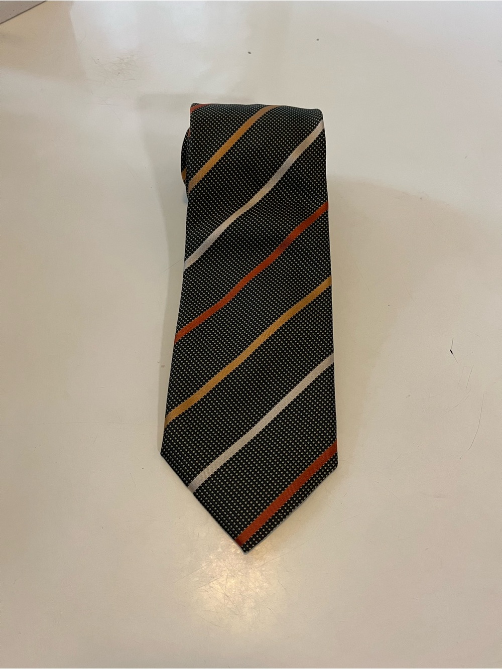 Arnold Brant 100% Silk Striped Tie - Made in Italy 56” - Picture 4 of 4